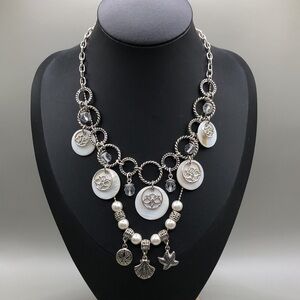 Curated bundle "under the sea" layered look necklaces lot 2 Vtg Avon and more.